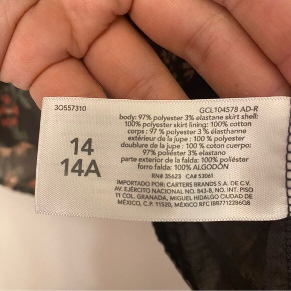 OshKosh gray cozy knit ribbed crew neck long sleeve sweater dress floral 14 - Picture 8 of 9